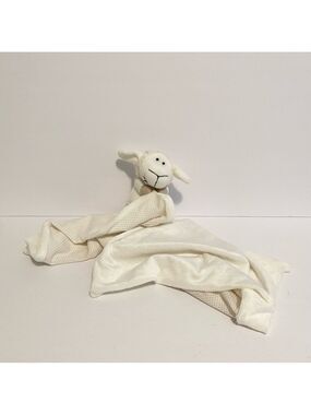 Trois Moutons White Sheep Lovey Baby Security Blanket Lamb Soft Thin Blanket Toy